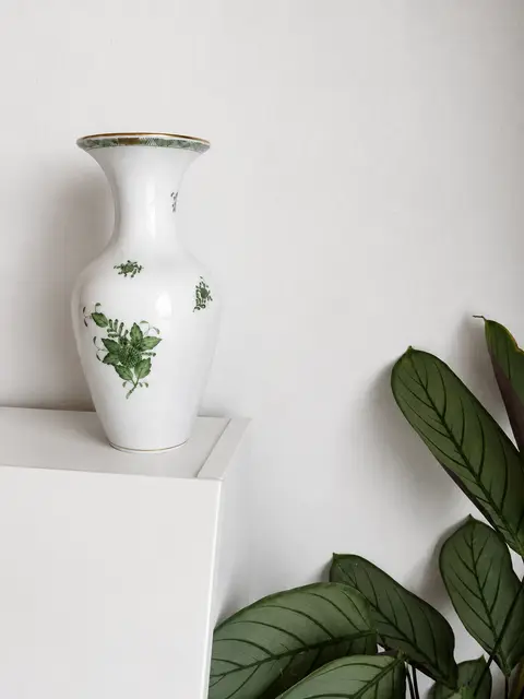 Vintage Herend Hungary "Malév" Hand-Painted Porcelain Vase | 1826–1976 Anniversary Edition